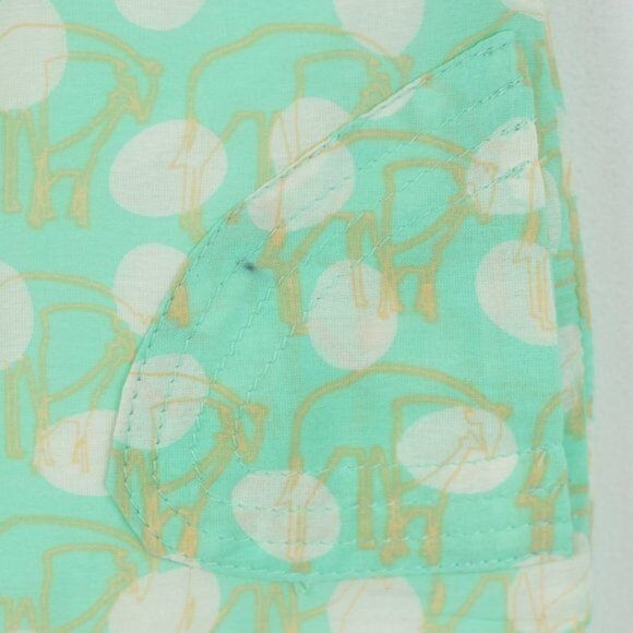 Egg Baby Infant 6-12 Months Green White Giraffe Polka Dot Short Sleeve Blouse - Picture 6 of 8